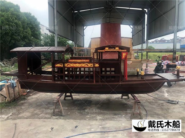 4.5米南湖红船模型 仿旧色带描金红船
